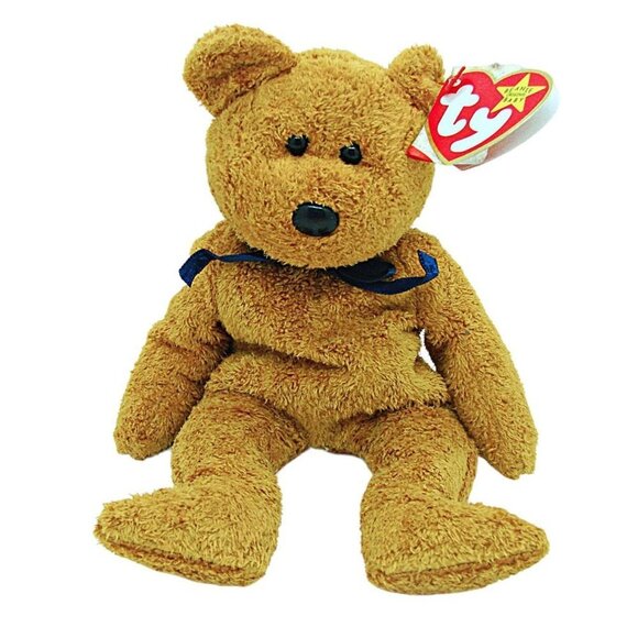 Ty 1998 Orig Beanie Babies Fuzz Bear Stuffed Plush Toy 8" Collectible Vintage - Picture 1 of 8